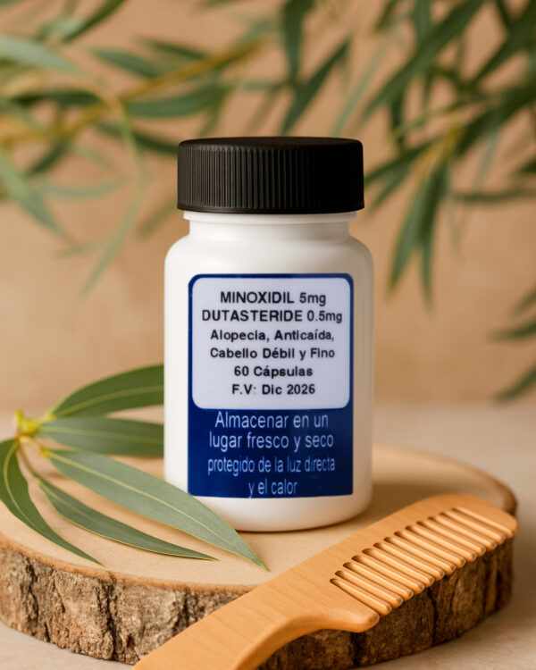 Cápsulas Anti-Alopecia Minoxidil 5mg + Dutasteride 0.5mg